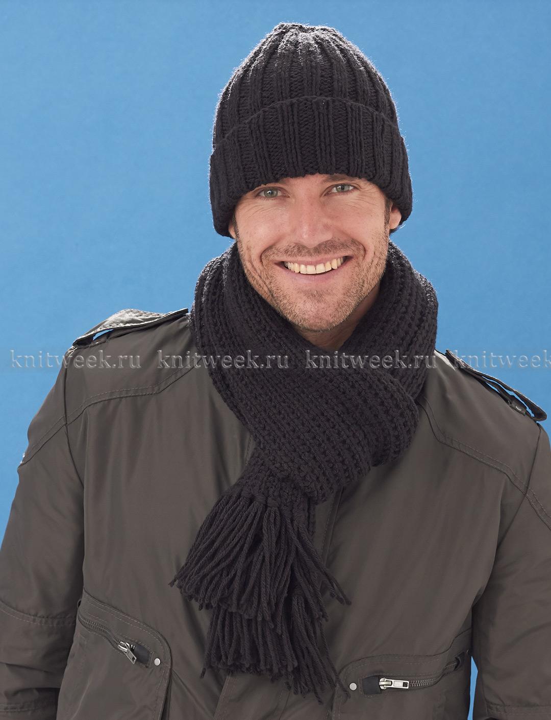 Вязаная шапка-шарф (Вязание спицами)