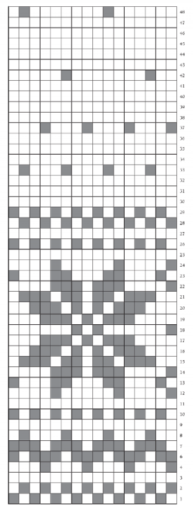Шарф с узором снежинки - Схема 1