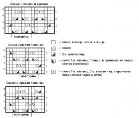 Ажурный жакет с капюшоном - Схема 1