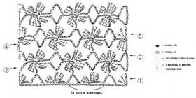 Воздушная цветочная шаль - Схема 1