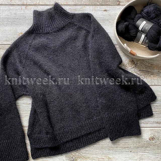 Вязаный свитер Ruban с косой спицами — схема вязания