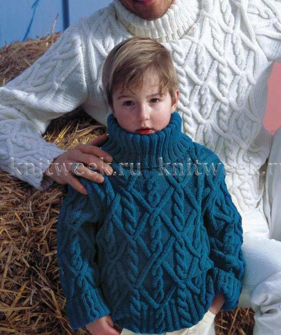 Пуловер спицами для мальчика
