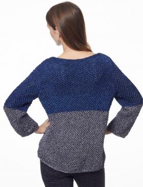 Двухцветный пуловер - Фото 1